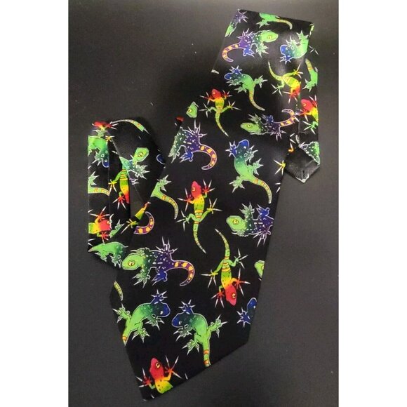 Addiction GECKO Lizard Neck Tie Colorful - Picture 2 of 6